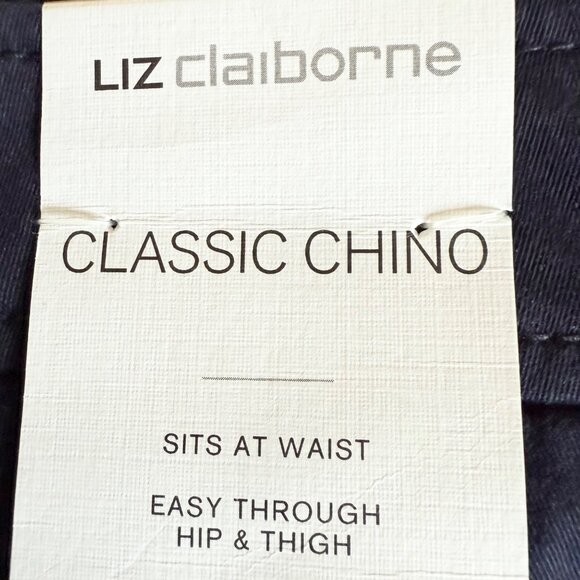 Liz Claiborne Women's Stretch Classic Navy Chino Pants 12 Tall NWT - Picture 5 of 11